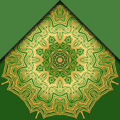 Luxury background. with gold mandala Vector card template.
