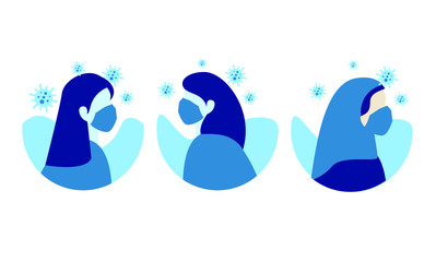 women use mask for corona virus desease