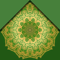 Luxury background. with gold mandala Vector card template.