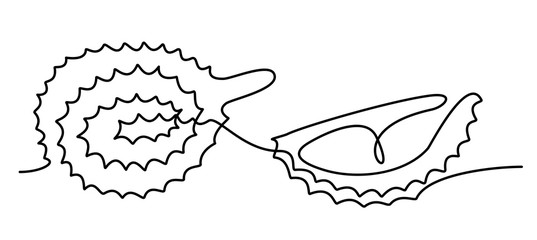 durian fruit in one solid line illustration