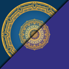 Luxury background. with gold mandala Vector card template.