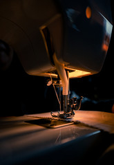 closeup of sewing machine