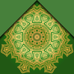 Luxury background. with gold mandala Vector card template.