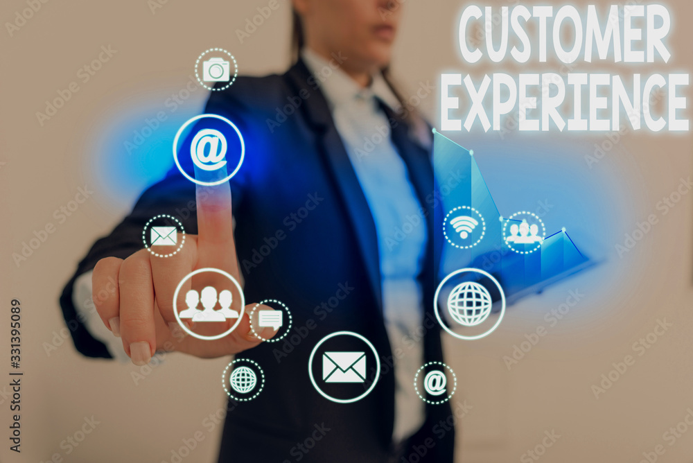 Poster handwriting text customer experience. conceptual photo product of interaction between organization a