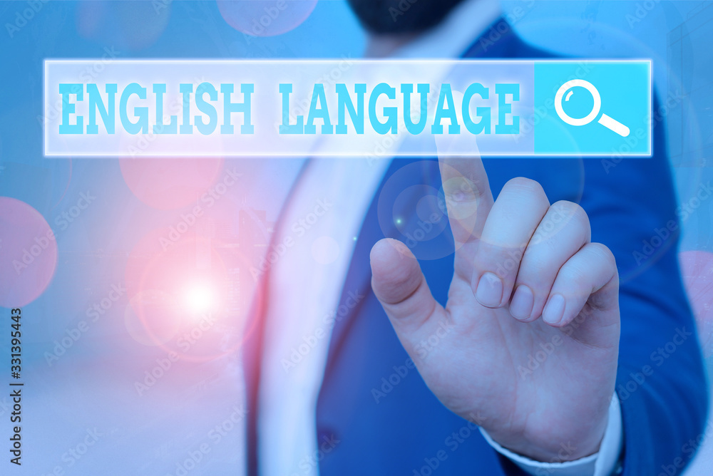 Poster text sign showing english language. business photo showcasing third spoken native lang in world afte
