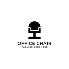 Creative modern office chair sign logo design template.