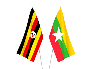 Myanmar and Uganda flags