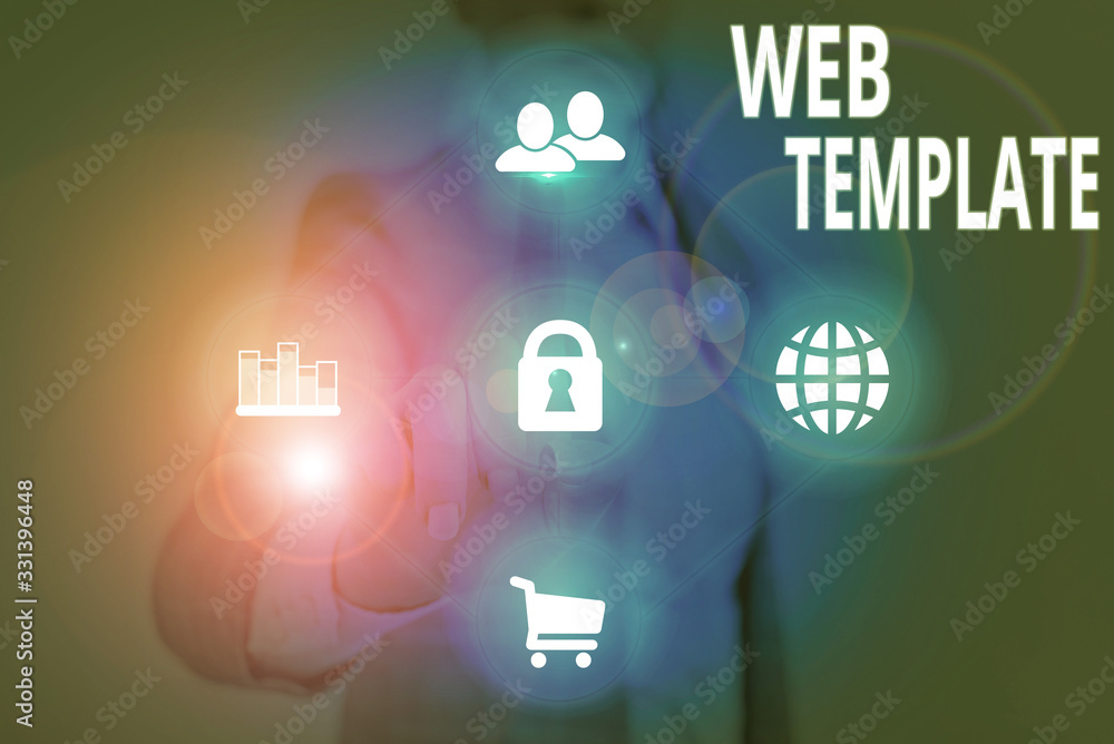 Poster writing note showing web template. business concept for predesigned or plug in webpage or set of htm