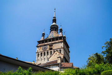 Fototapeta na wymiar The Clock Tower, symbol of Sighisoara