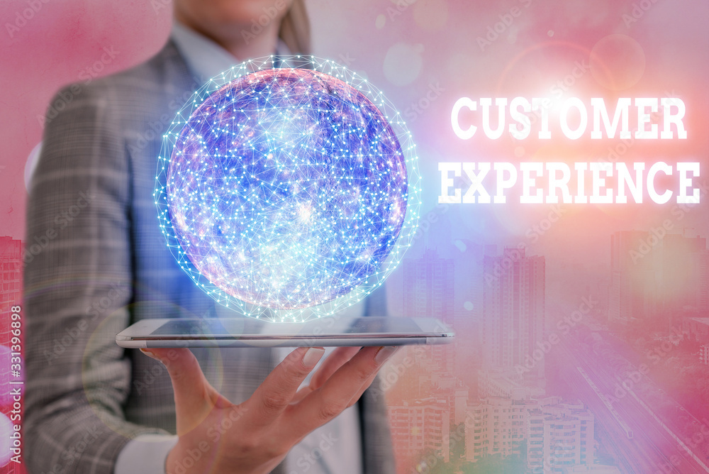 Poster conceptual hand writing showing customer experience. concept meaning product of interaction between 