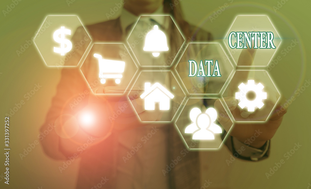 Poster handwriting text writing data center. conceptual photo a repository that houses computing facilities