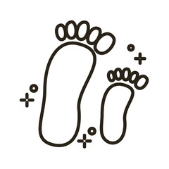 foot prints line style icons