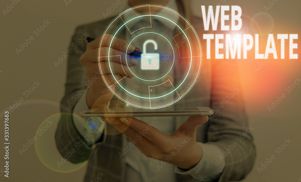 Poster writing note showing web template. business concept for predesigned or plug in webpage or set of htm