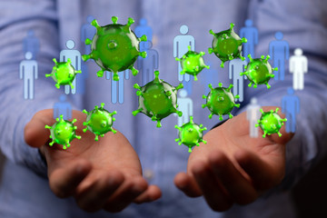 Corona Virus - Microbiology And Virology Concept - 3d Rendering.