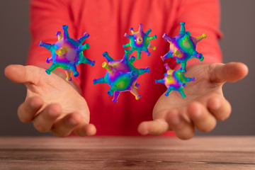 Corona Virus - Microbiology And Virology Concept - 3d Rendering.