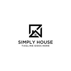 Creative modern style house sign logo design template.