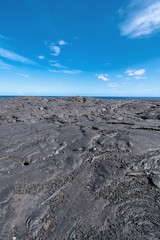 Vertical view of cooled lava flow near Kilauea Volcano Big Island Hawaii