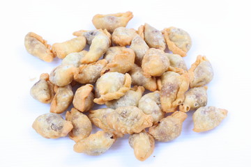 Curry puffs on white background