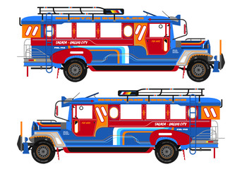 Philippines Jeepney icon vector set