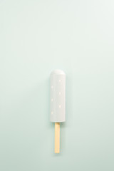 Cute wooden icecreme toy with copy space. Theme for sweet and children dessert.