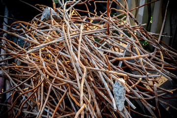 Rebar on construction site