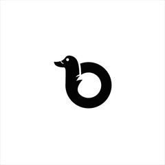 circular duck logo design vector image ,logo animal duck circle 