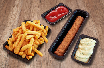  Fast food Snack and french fries. Each snack have a clipping path