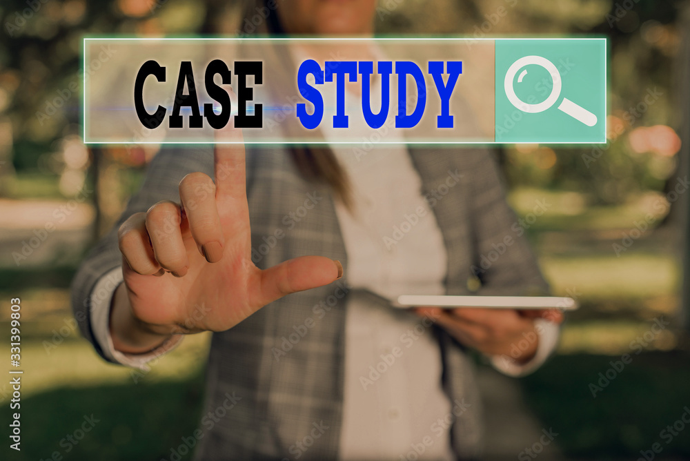 Poster text sign showing case study. business photo text research methodology that has commonly used in soc