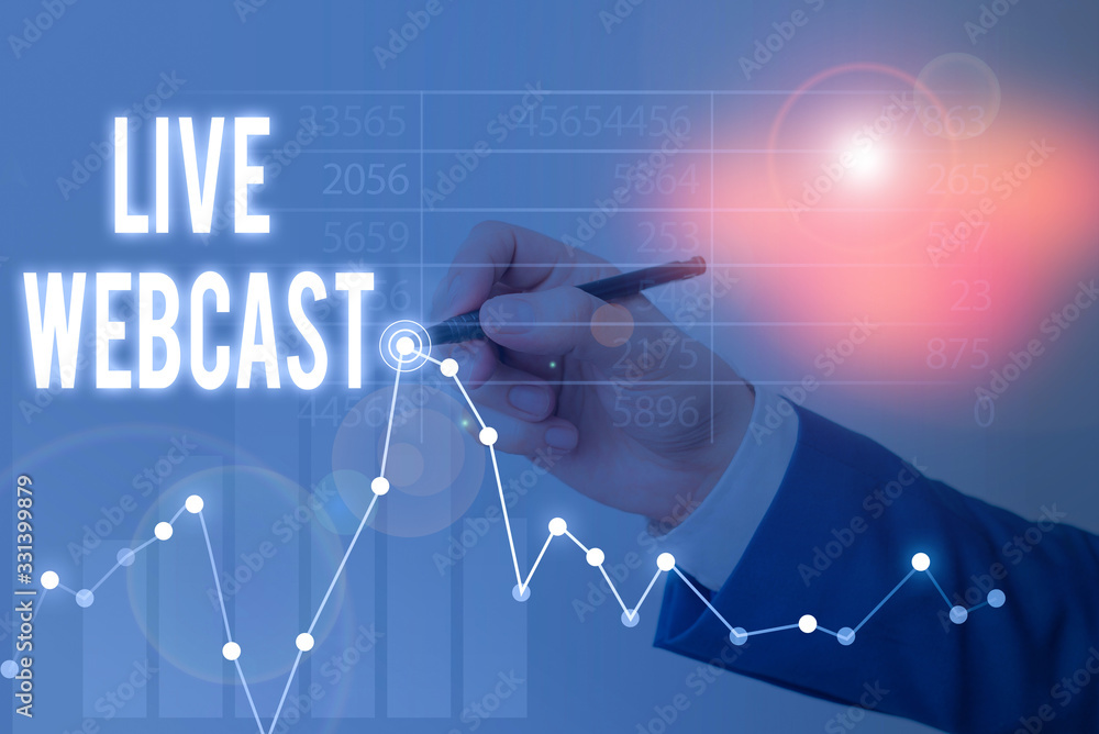 Poster conceptual hand writing showing live webcast. concept meaning the process of video broadcasting live