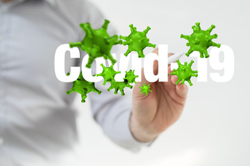 epidemic coronavirus 2019-nCoV 3d (2019-nCoV). .