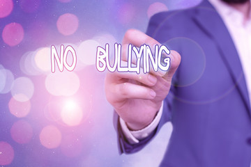 Handwriting text No Bullying. Conceptual photo stop aggressive behavior among children power...