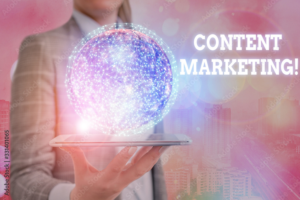 Poster conceptual hand writing showing content marketing. concept meaning involves creation and sharing of 