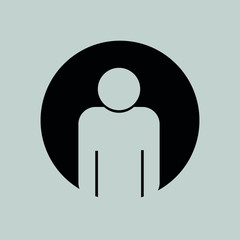 Man vector icon on black background.