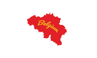 Belgium outline map national borders country shape