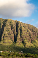 Fototapeta na wymiar Vertical view of mountain in Makaha valley on the west coast of Oahu