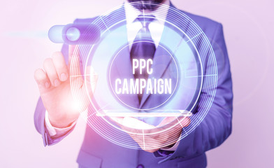 Conceptual hand writing showing Ppc Campaign. Concept meaning use PPC in order to promote their...