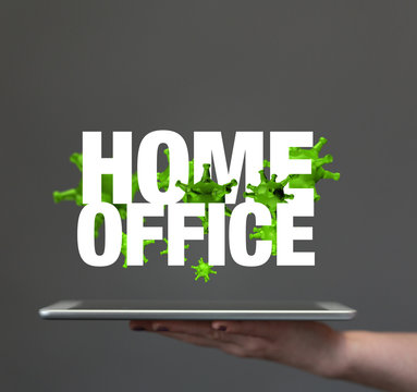 Home office cause of corona of self quarantine digital.