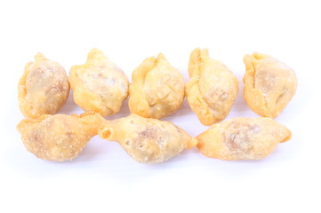 Curry puffs on white background