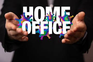Home office of self quarantine digital.