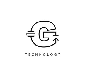 Electrical G Letter Icon Design With Electrical Engineering Symbol Element.