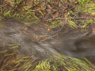 Long exposure of running water in nature