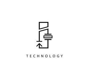 Electrical I Letter Icon Design With Electrical Engineering Symbol Element.