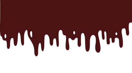 liquid chocolate cream. Dripping paint shape. Current liquid stains, inks, water. Paint flows.Vector illustration. Color isolated background.