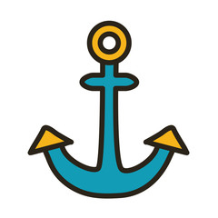 anchor marine accessory line and fill style icon