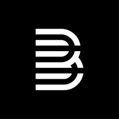 Vector Double Lines Logo Letter B