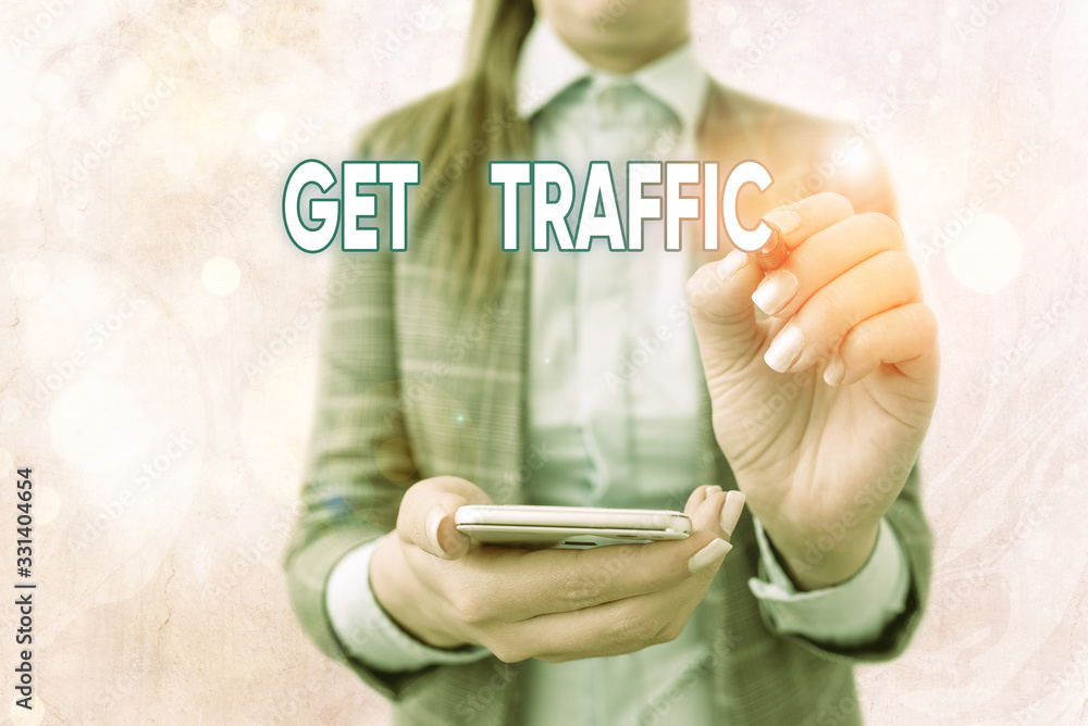 Poster text sign showing get traffic. business photo text amount of data sent and received by visitors to a