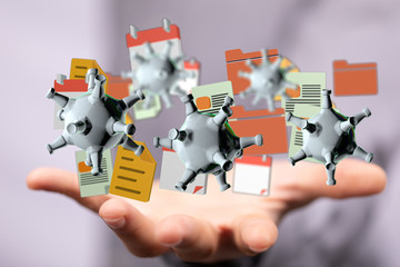 Financial stock graph has down from virus corona outbreak..