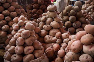 At the central market of Arequipa. Peru potatoes