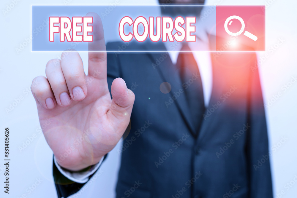 Aufkleber text sign showing free course. business photo showcasing series of lessons or lectures teaching skil