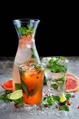 lemonades with mint, berries and citrus
